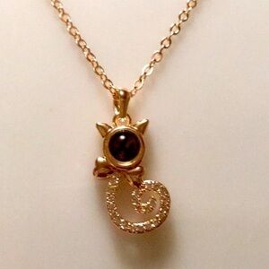 SS925 Rose Gold Global I Love You In 100 Different languages Necklace